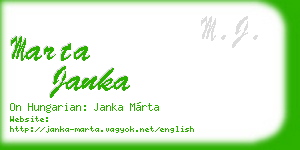 marta janka business card